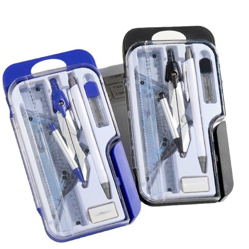Math Geometry Set With Compass - 9-Piece Math Geometry Set with Compass