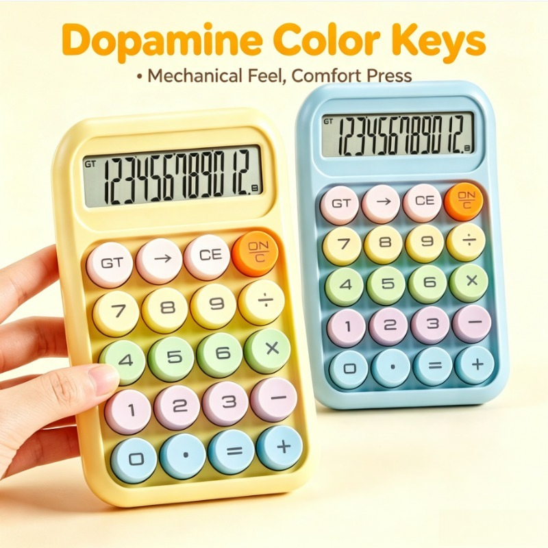 Scientific Calculator For Secondary School - Cute Colorful Simulated Mechanical‑Keyboard‑Like Calculator 12‑Digit