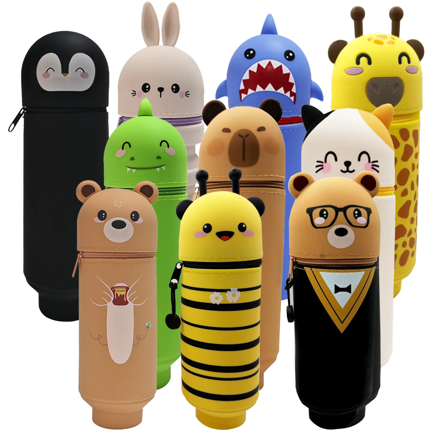 School Supplies - Cute Animal Pencil Case, 2-in-1 Pencil