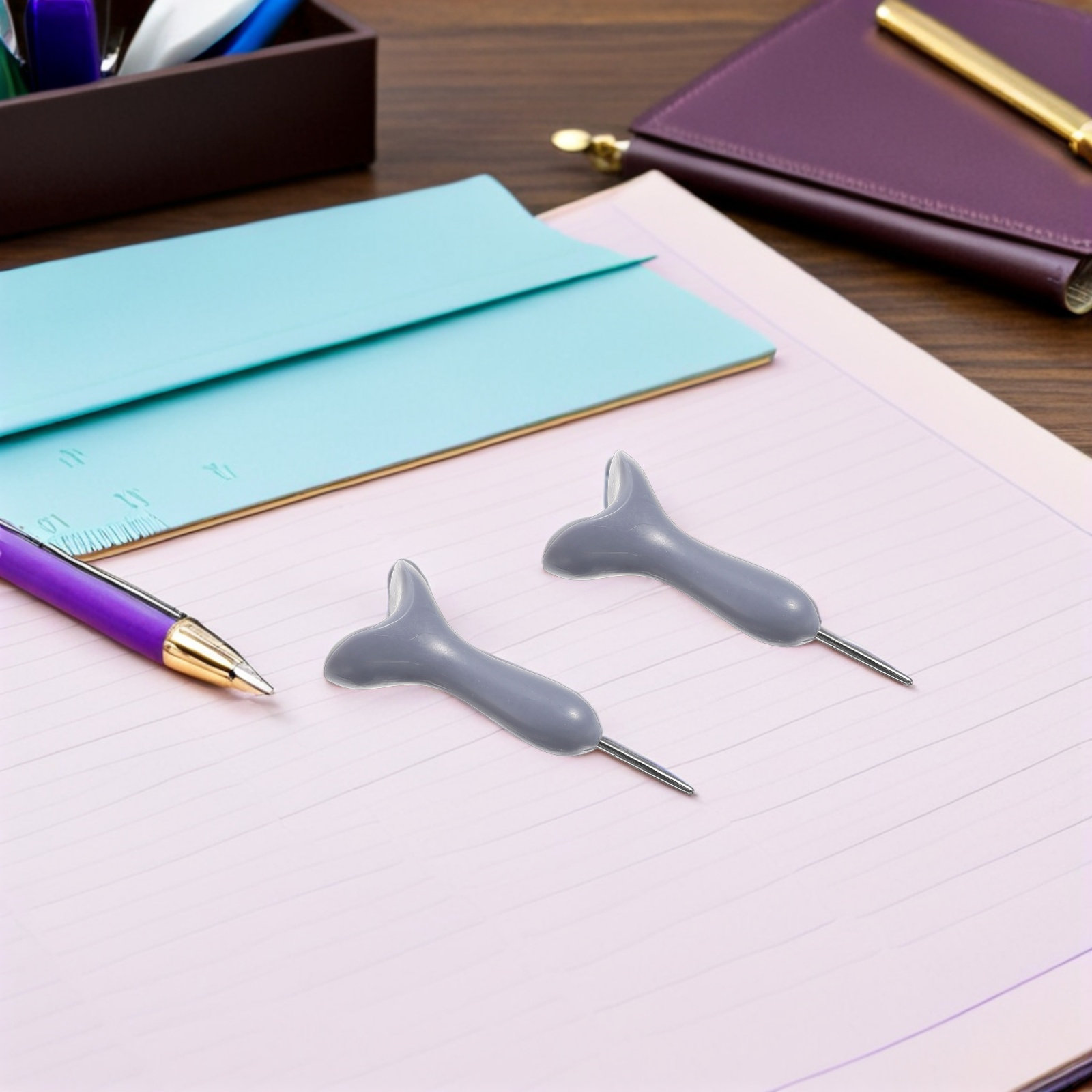 2Pcs Braille Stylus Pen Grey L - огляд і ціна Writing Tools