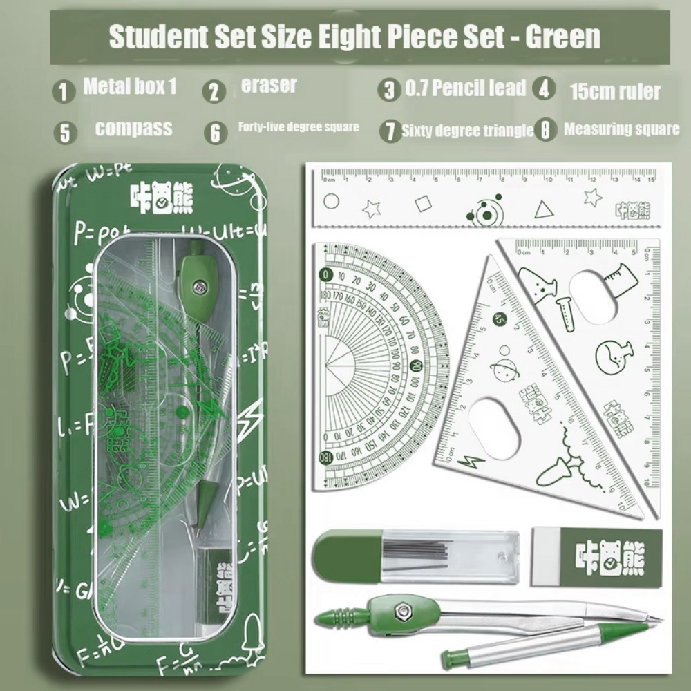 8Pcs/Set Multifunctional Math  - огляд і ціна Math Geometry Set With Compass